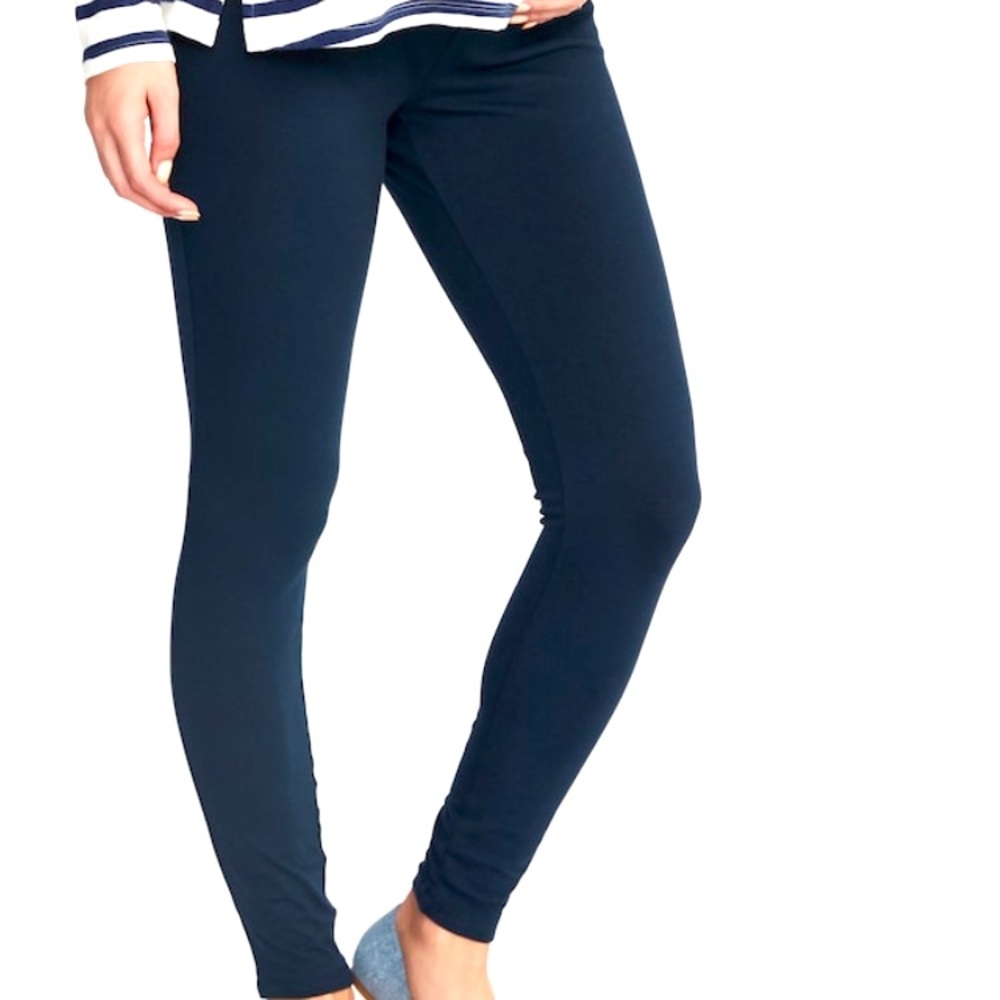 OLD NAVY Maternity Full Panel Jersey Leggings in Navy Blue
